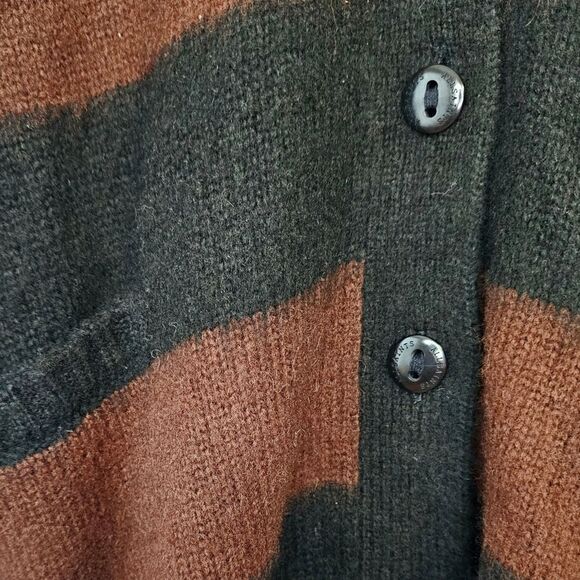 New! AllSaints Lou Stripe Wool Italian Brushed Knit Cardigan Oversized Sweater - Picture 10 of 14